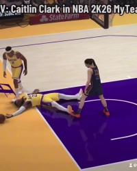 2K26将允许男女同场竞技 网友模拟凯特琳-克拉克暴扣詹姆斯